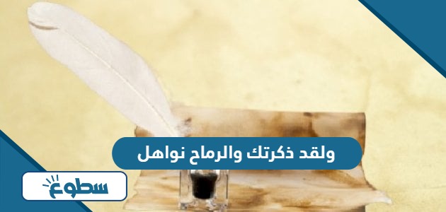 قصيدة ولقد ذكرتك والرماح نواهل مكتوبة